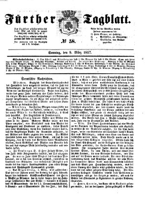 Fürther Tagblatt Sonntag 8. März 1857