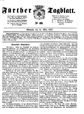 Fürther Tagblatt Mittwoch 11. März 1857