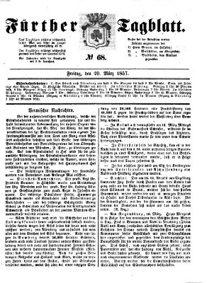 Fürther Tagblatt Freitag 20. März 1857