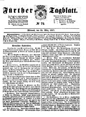 Fürther Tagblatt Mittwoch 25. März 1857