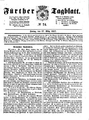 Fürther Tagblatt Freitag 27. März 1857