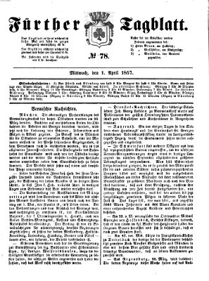 Fürther Tagblatt Mittwoch 1. April 1857