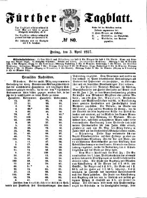 Fürther Tagblatt Freitag 3. April 1857