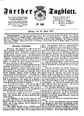 Fürther Tagblatt Freitag 10. April 1857