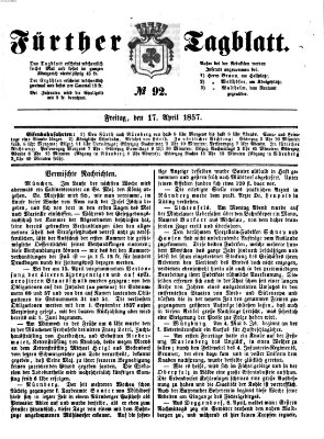 Fürther Tagblatt Freitag 17. April 1857