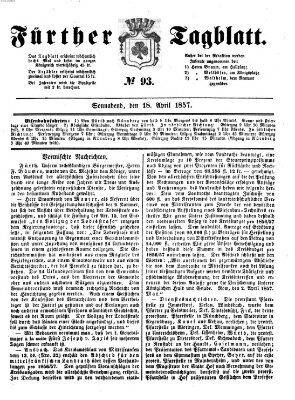 Fürther Tagblatt Samstag 18. April 1857