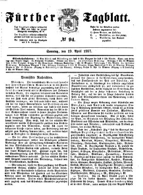 Fürther Tagblatt Sonntag 19. April 1857