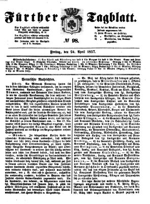 Fürther Tagblatt Freitag 24. April 1857