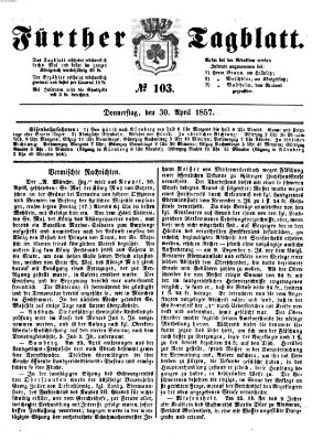 Fürther Tagblatt Donnerstag 30. April 1857