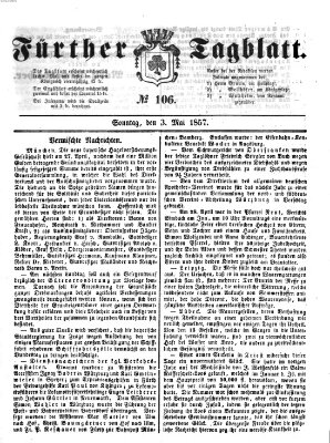 Fürther Tagblatt Sonntag 3. Mai 1857