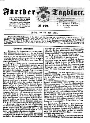 Fürther Tagblatt Freitag 22. Mai 1857