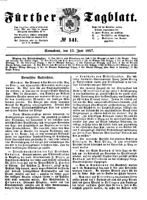 Fürther Tagblatt Samstag 13. Juni 1857