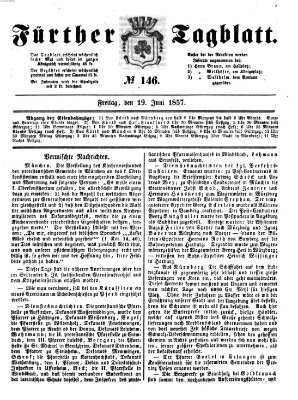 Fürther Tagblatt Freitag 19. Juni 1857