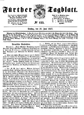 Fürther Tagblatt Dienstag 30. Juni 1857