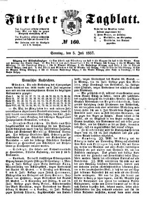 Fürther Tagblatt Sonntag 5. Juli 1857