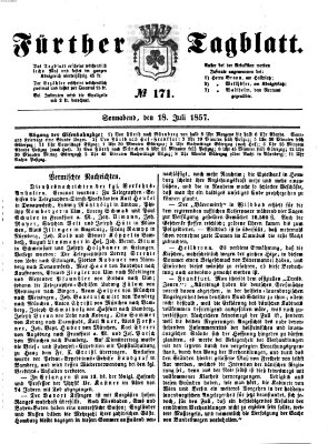 Fürther Tagblatt Samstag 18. Juli 1857