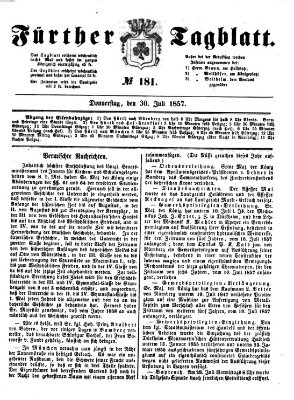 Fürther Tagblatt Donnerstag 30. Juli 1857