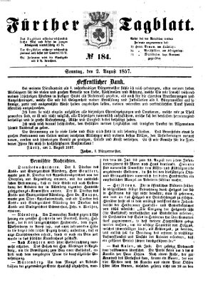 Fürther Tagblatt Sonntag 2. August 1857