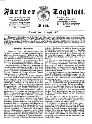 Fürther Tagblatt Mittwoch 12. August 1857