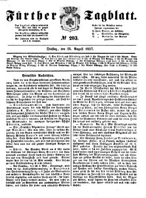 Fürther Tagblatt Dienstag 25. August 1857