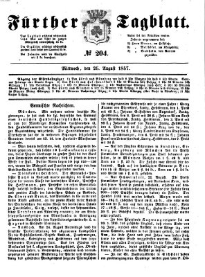 Fürther Tagblatt Mittwoch 26. August 1857