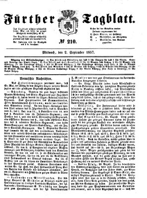 Fürther Tagblatt Mittwoch 2. September 1857