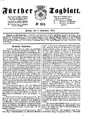 Fürther Tagblatt Freitag 4. September 1857