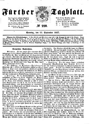 Fürther Tagblatt Sonntag 13. September 1857