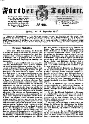 Fürther Tagblatt Freitag 18. September 1857