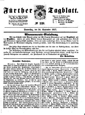 Fürther Tagblatt Donnerstag 24. September 1857