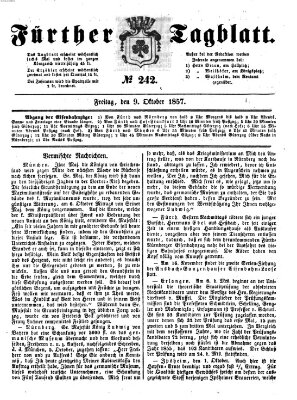 Fürther Tagblatt Freitag 9. Oktober 1857