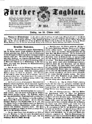 Fürther Tagblatt Dienstag 20. Oktober 1857