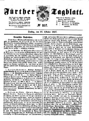 Fürther Tagblatt Dienstag 27. Oktober 1857