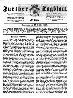 Fürther Tagblatt Donnerstag 29. Oktober 1857