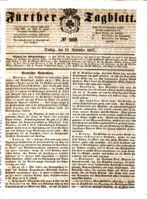 Fürther Tagblatt Dienstag 10. November 1857