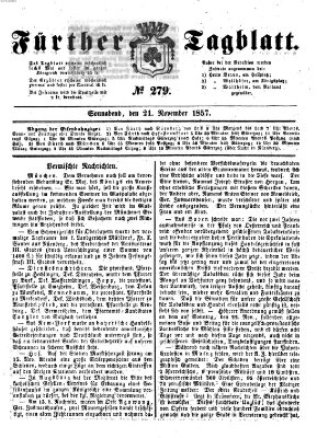 Fürther Tagblatt Samstag 21. November 1857