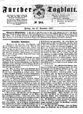 Fürther Tagblatt Freitag 27. November 1857