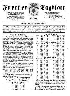 Fürther Tagblatt Freitag 18. Dezember 1857