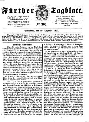 Fürther Tagblatt Samstag 19. Dezember 1857