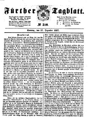 Fürther Tagblatt Sonntag 27. Dezember 1857