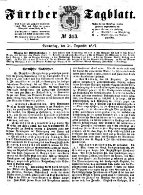 Fürther Tagblatt Donnerstag 31. Dezember 1857