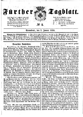 Fürther Tagblatt Samstag 2. Januar 1858