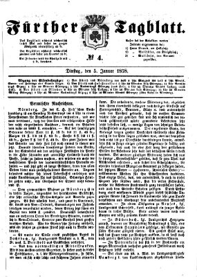 Fürther Tagblatt Dienstag 5. Januar 1858