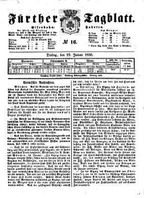 Fürther Tagblatt Dienstag 19. Januar 1858