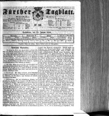 Fürther Tagblatt Samstag 23. Januar 1858