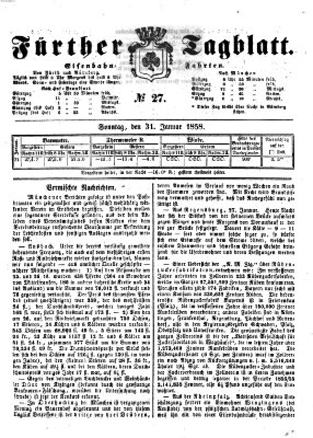 Fürther Tagblatt Sonntag 31. Januar 1858