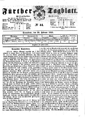 Fürther Tagblatt Samstag 20. Februar 1858