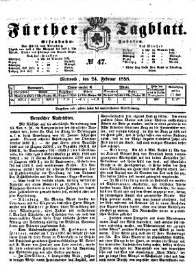 Fürther Tagblatt Mittwoch 24. Februar 1858