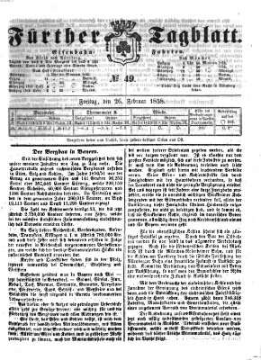 Fürther Tagblatt Freitag 26. Februar 1858