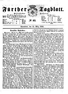 Fürther Tagblatt Samstag 13. März 1858